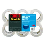 Wholesale Scotch Heavy Duty Packaging Tape, 1.88" x 54.6 yd, Designed for Packing, Shipping and Mailing, Strong Seal on All Box Types, 3" Core, Clear, 6 Rolls (3850-6)