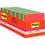 Wholesale Post-it Super Sticky Notes, 3x3 in, 24 Pads, 2x the Sticking Power, Marrakesh Collection, Primary Colors
